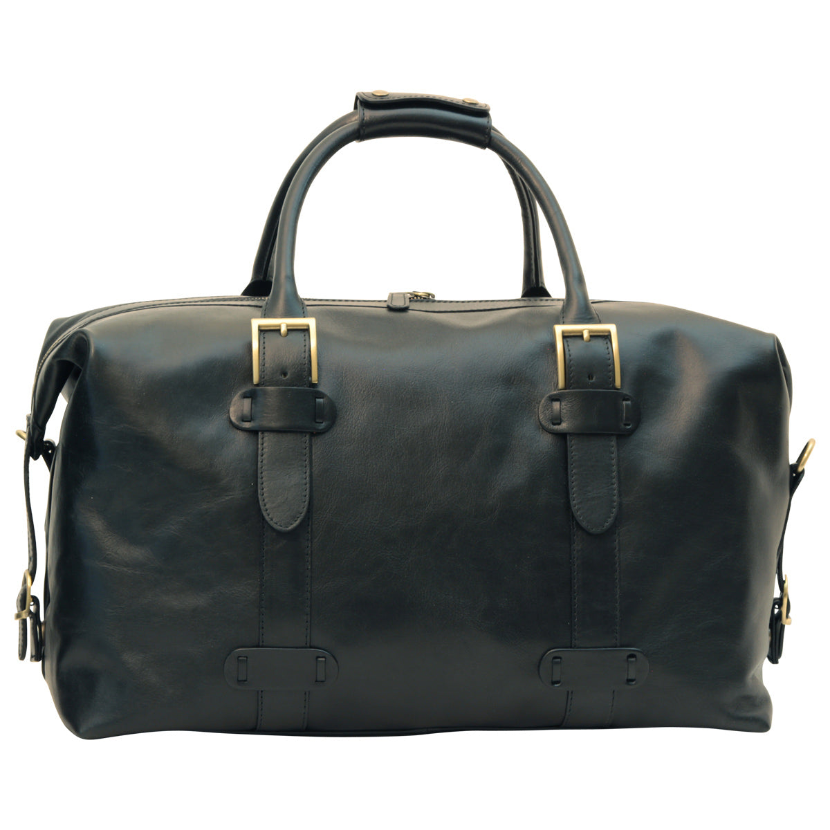Cowhide Leather Travel Bag - Black