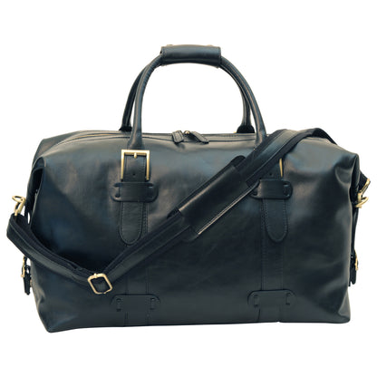 Cowhide Leather Travel Bag - Black