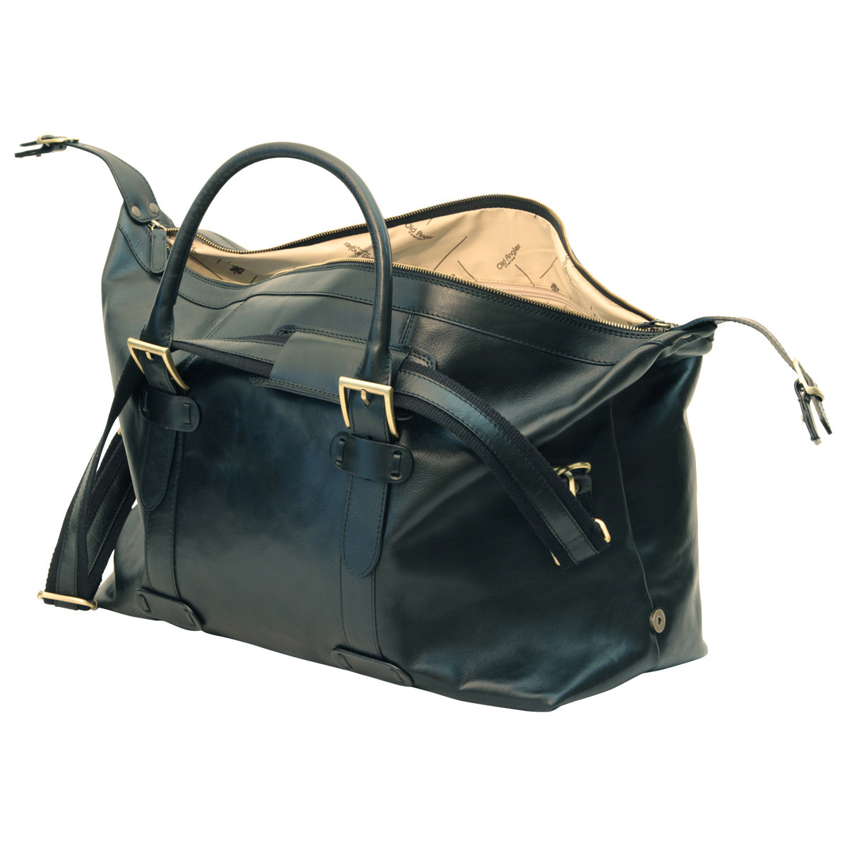 Cowhide Leather Travel Bag - Black