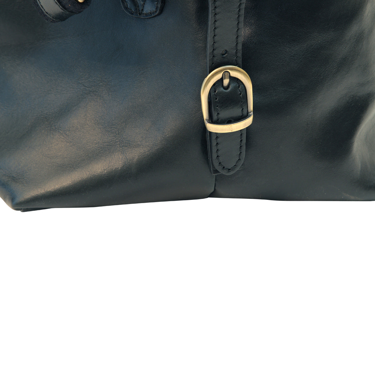 Cowhide Leather Travel Bag - Black