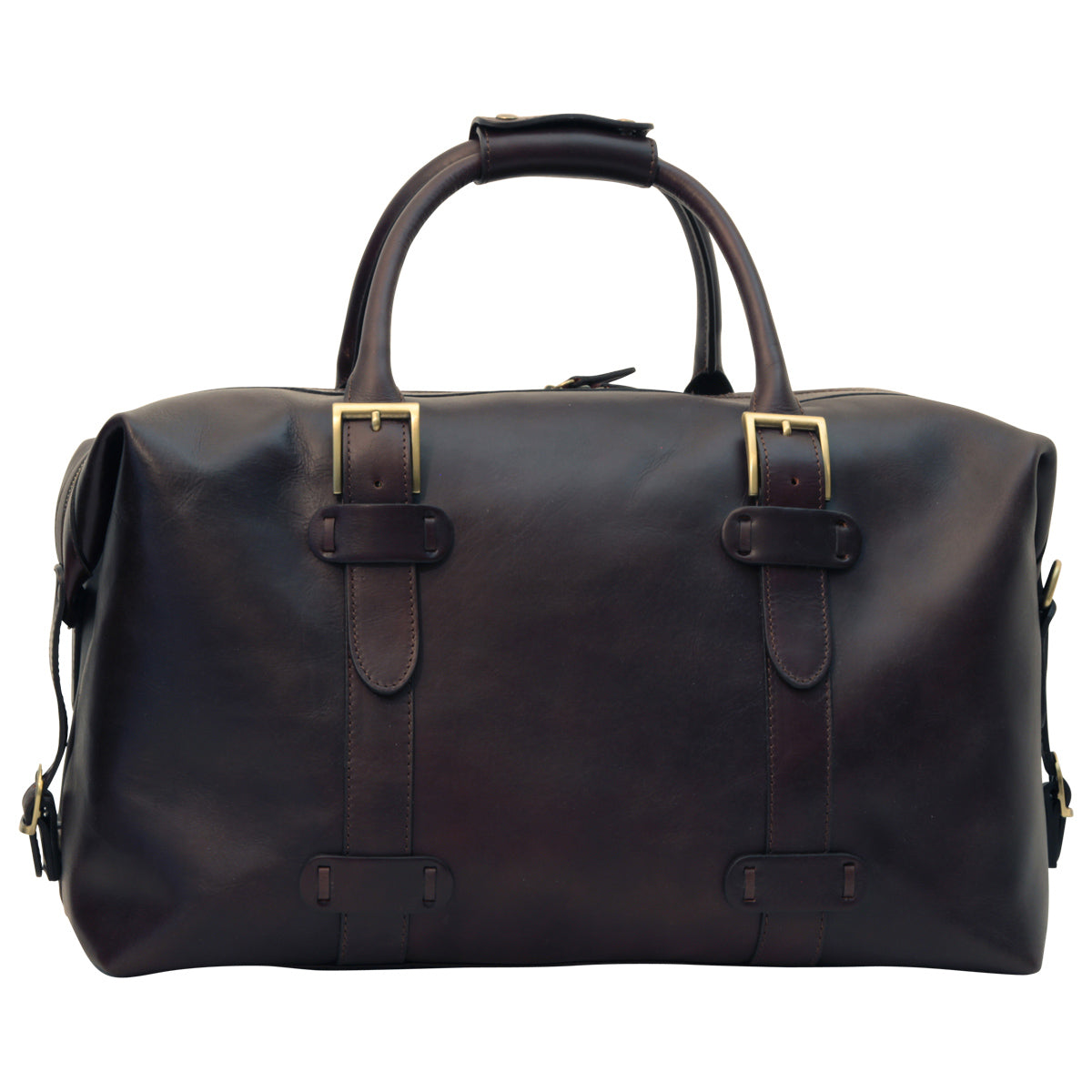 Cowhide Leather Travel Bag - Dark Brown