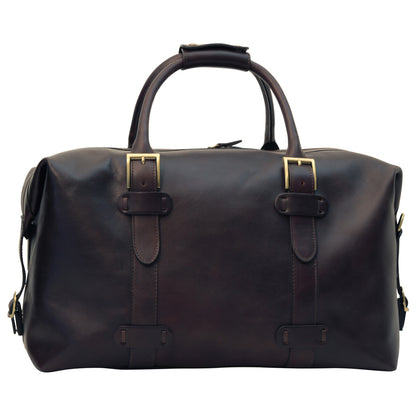 Cowhide Leather Travel Bag - Dark Brown