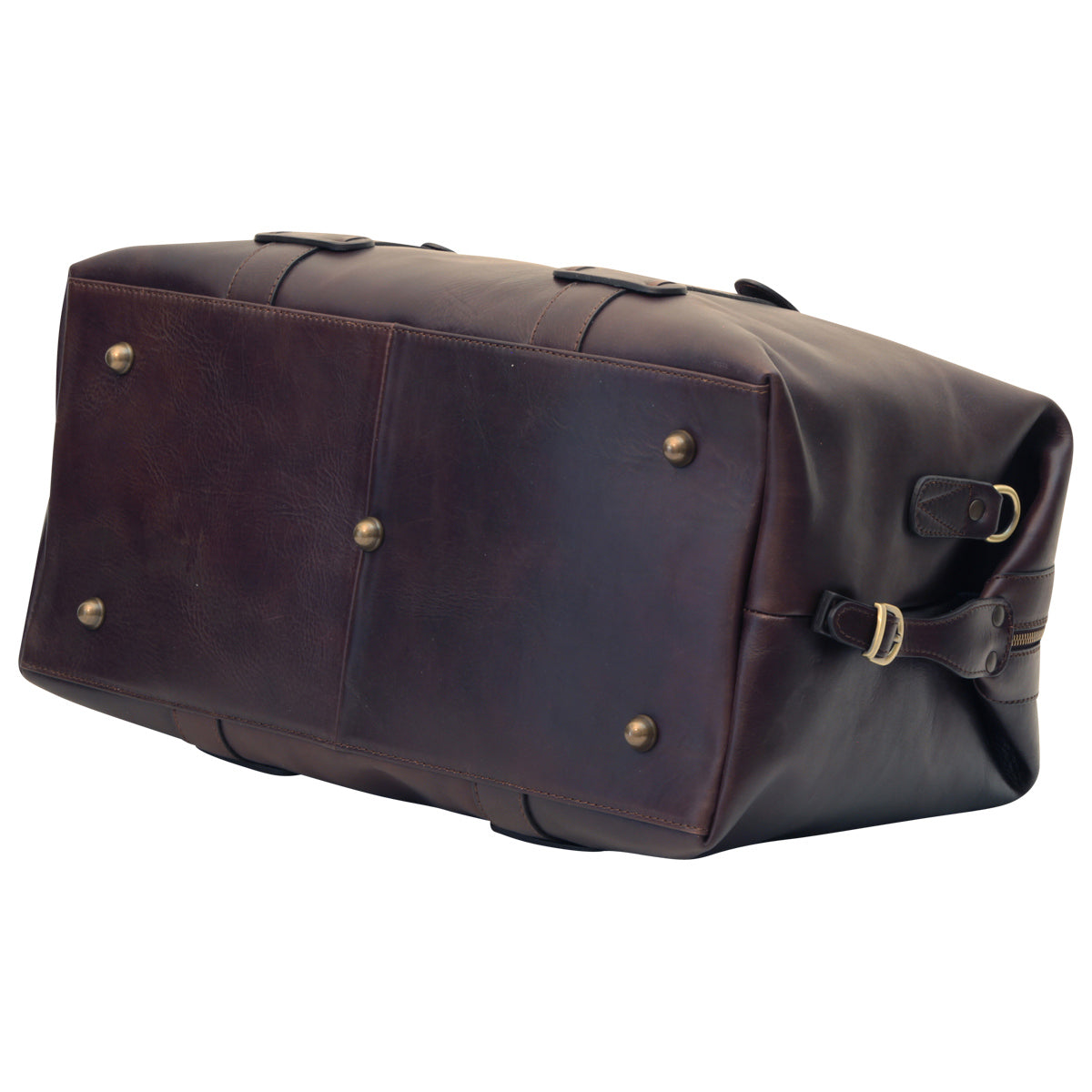 Cowhide Leather Travel Bag - Dark Brown