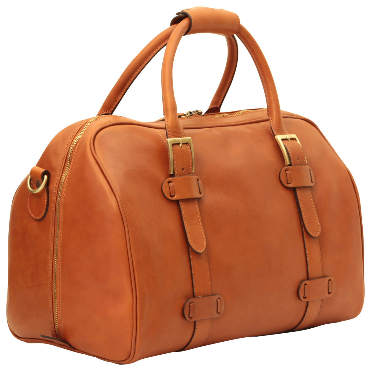 Cowhide Leather Travel Bag - Brown Colonial
