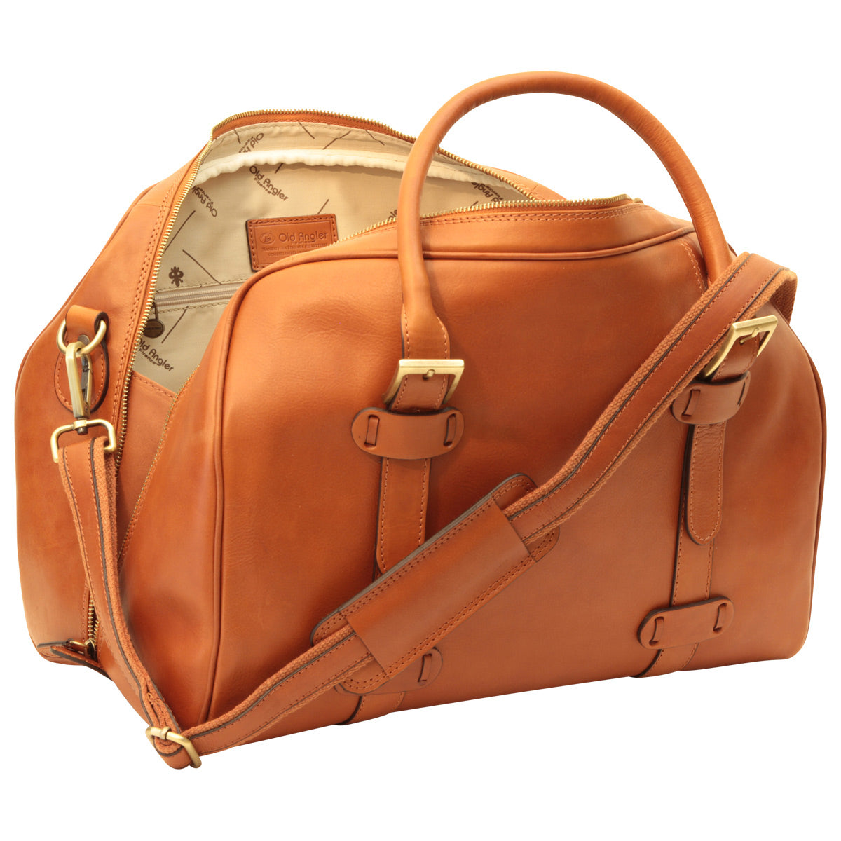 Cowhide Leather Travel Bag - Brown Colonial