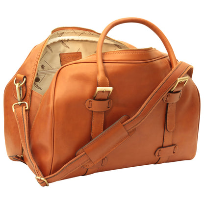 Cowhide Leather Travel Bag - Brown Colonial