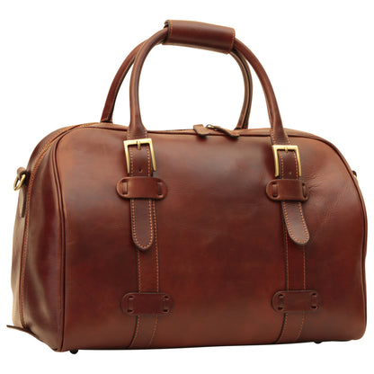 Cowhide Leather Travel Bag - Brown