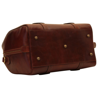 Cowhide Leather Travel Bag - Brown