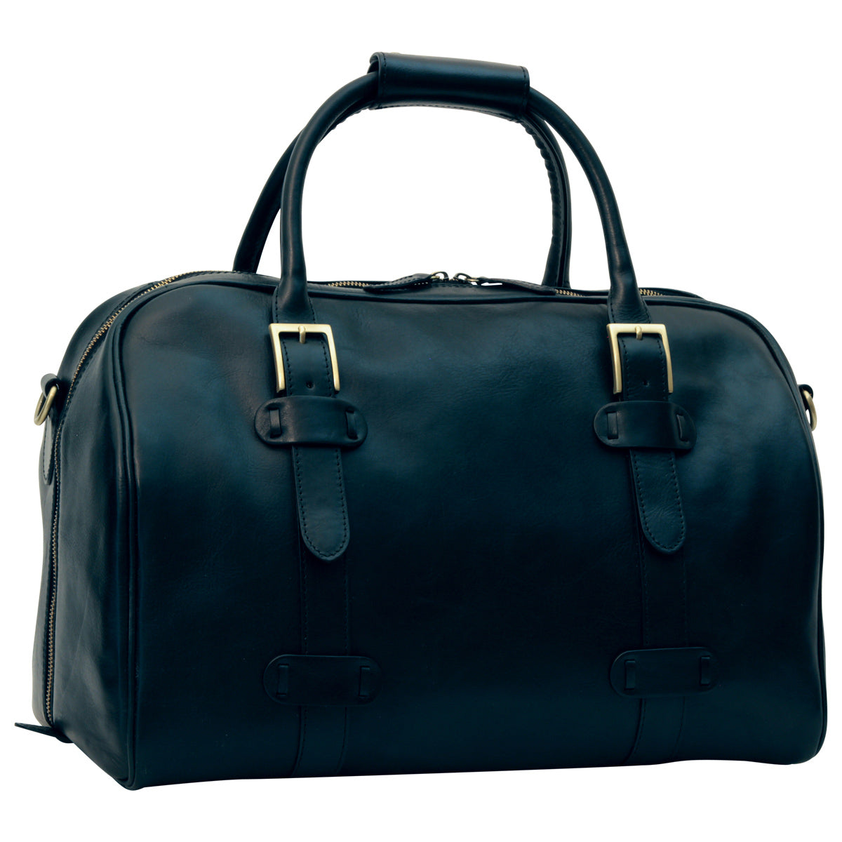 Cowhide Leather Travel Bag - Black