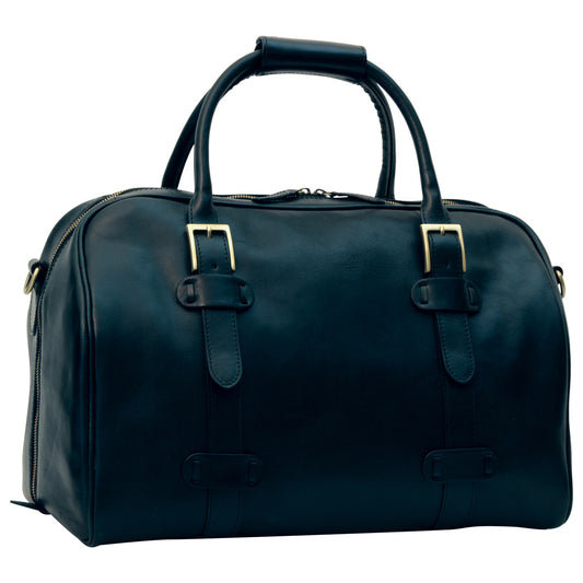 Cowhide Leather Travel Bag - Black