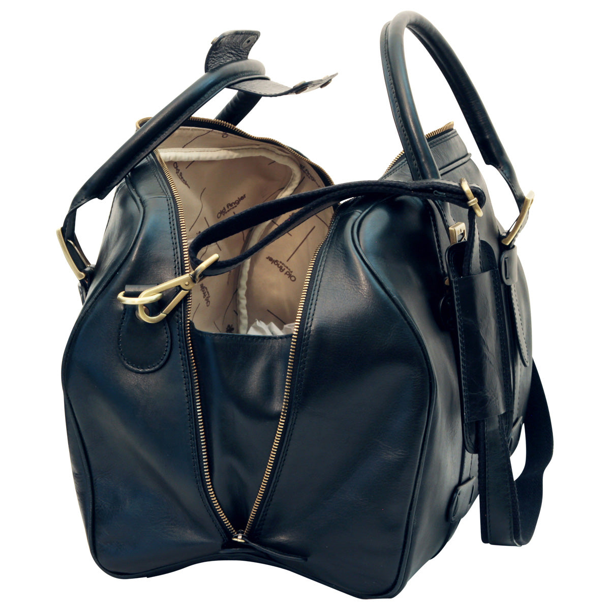 Cowhide Leather Travel Bag - Black