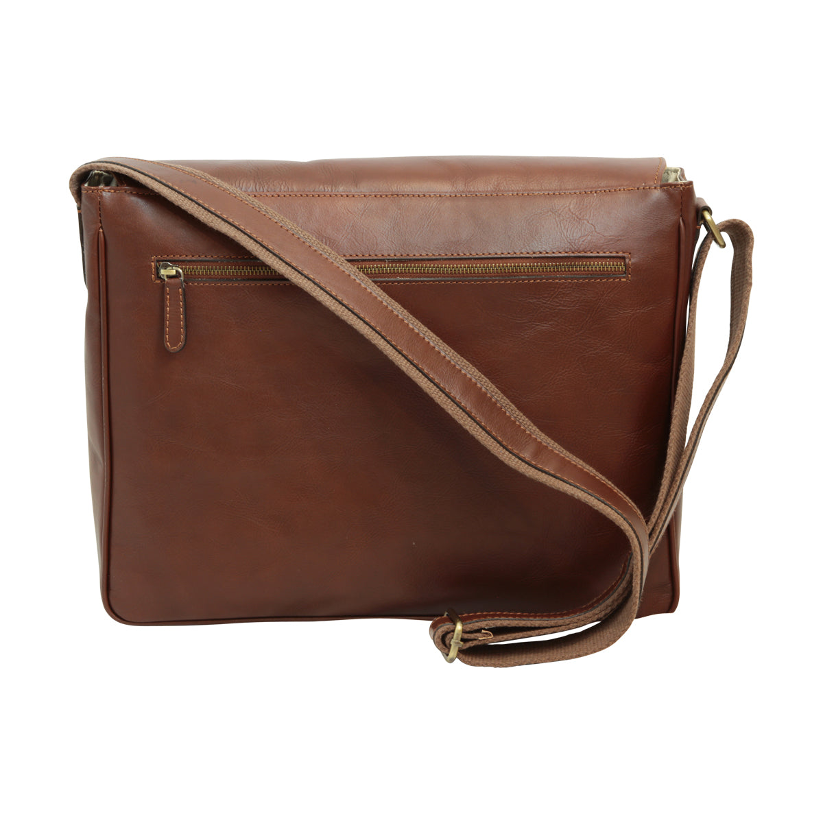 Cowhide Leather Messenger - Brown