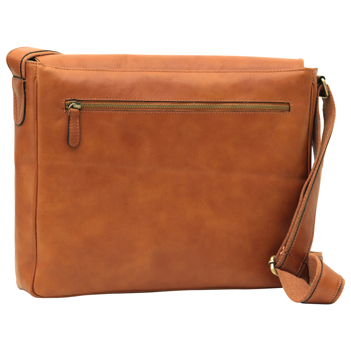 Cowhide Leather Messenger - Brown Colonial