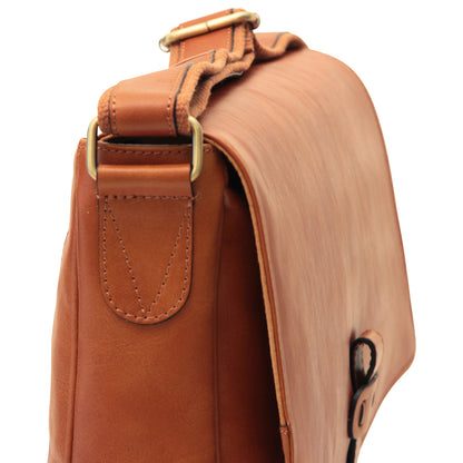 Cowhide Leather Messenger - Brown Colonial