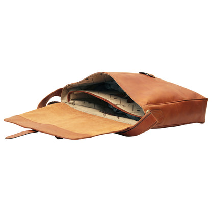 Cowhide Leather Messenger - Brown Colonial