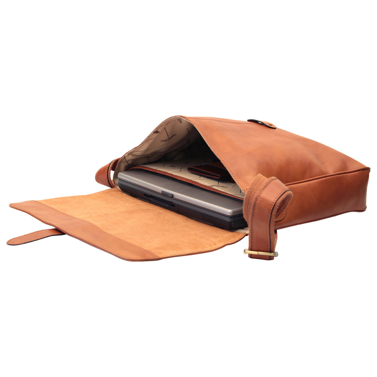 Cowhide Leather Messenger - Brown Colonial