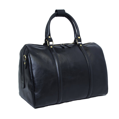 Full Grain Leather Duffle Bag - Black