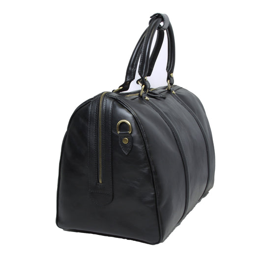 Full Grain Leather Duffle Bag - Black