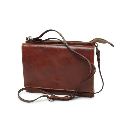 Full Grain Leather Shoulder Bag - Brown