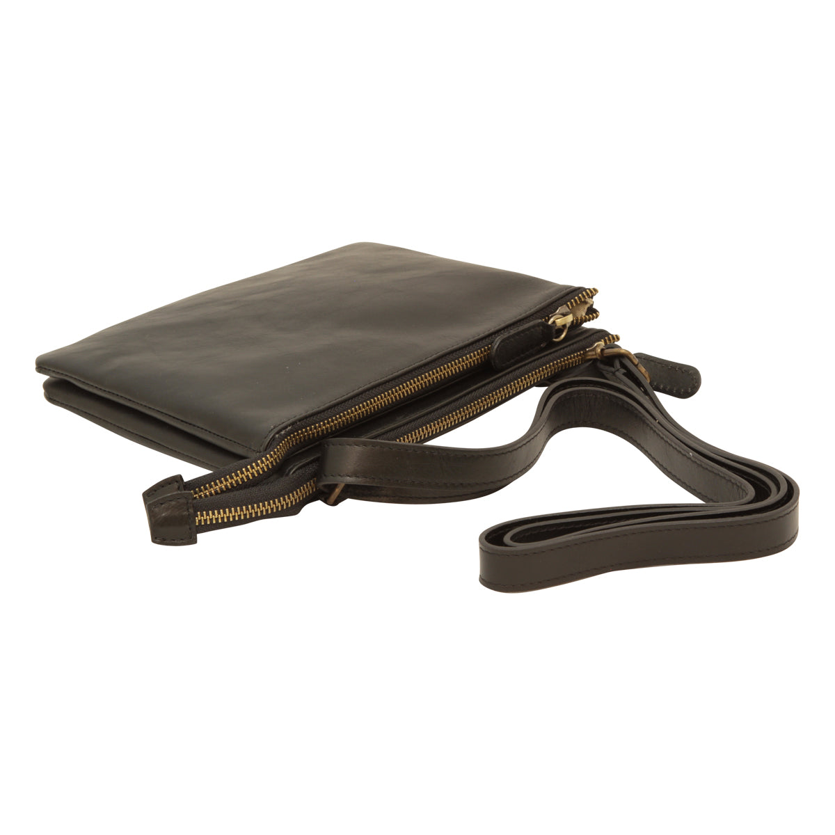 Full-Grain Calfskin Leather Shoulder Bag - Black