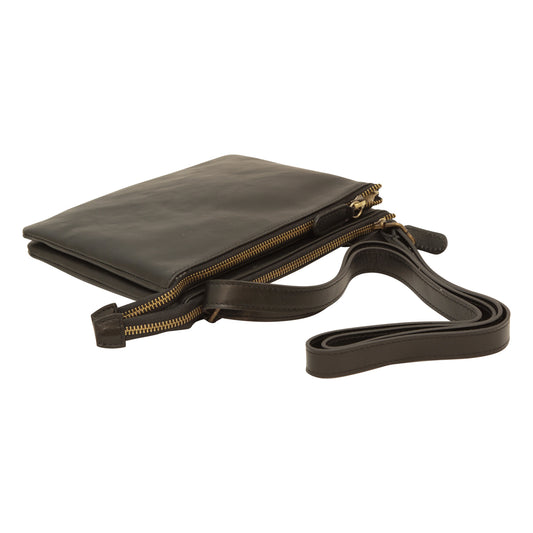 Full-Grain Calfskin Leather Shoulder Bag - Black