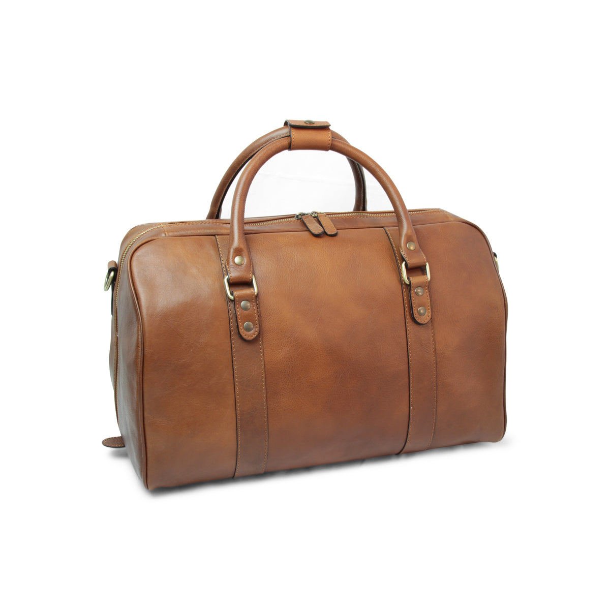 Full Grain Leather Travel Bag - Chestnut