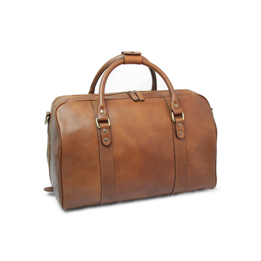 Full Grain Leather Travel Bag - Chestnut