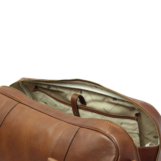 Full Grain Leather Travel Bag - Chestnut