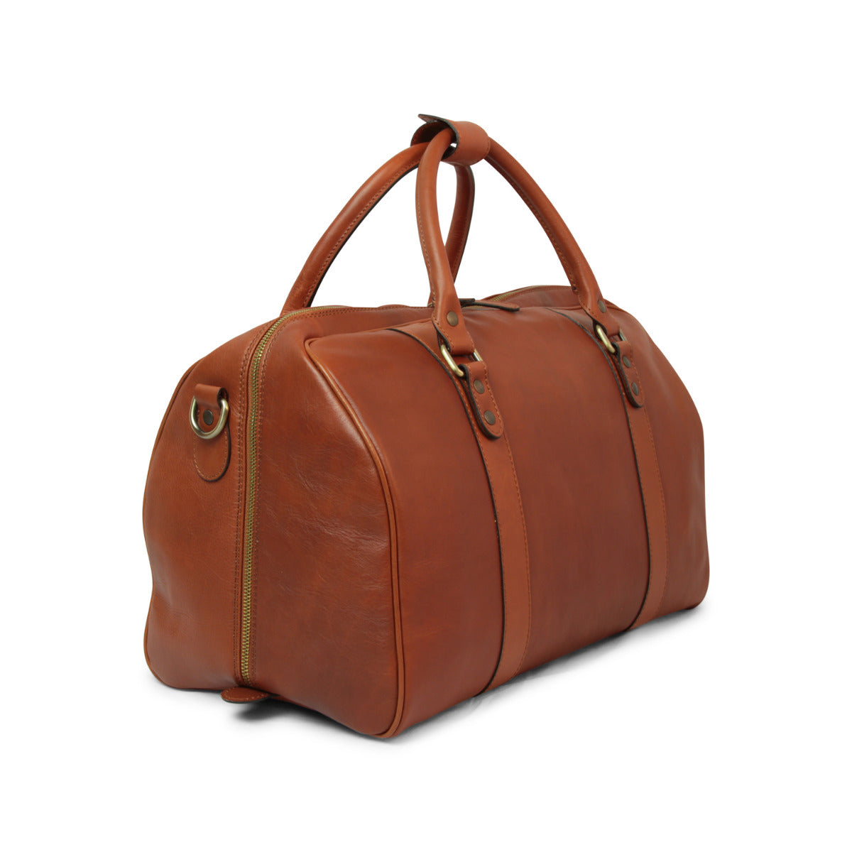Full Grain Leather Travel Bag - Gold