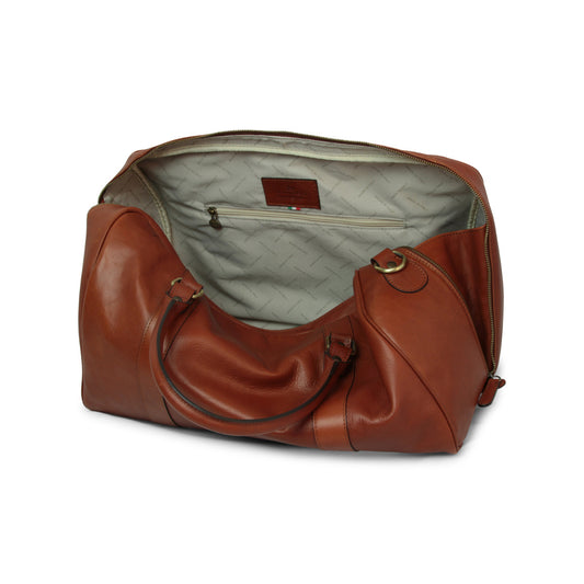 Full Grain Leather Travel Bag - Brown  *