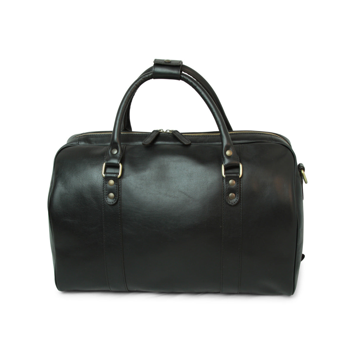 Full Grain Leather Travel Bag - Black