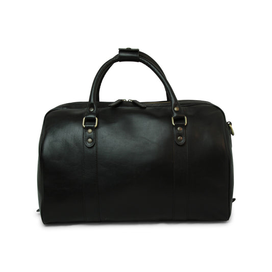 Full Grain Leather Travel Bag - Black