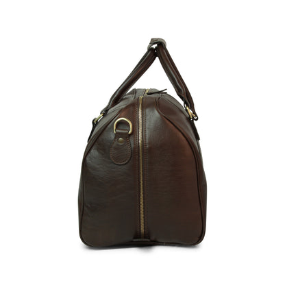 Full Grain Leather Travel Bag - Dark Brown
