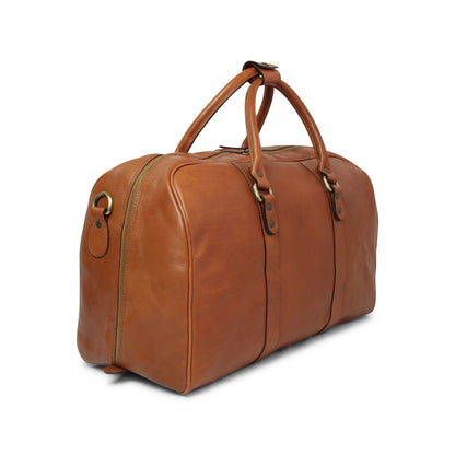 Full Grain Leather Large Travel Bag - Gold