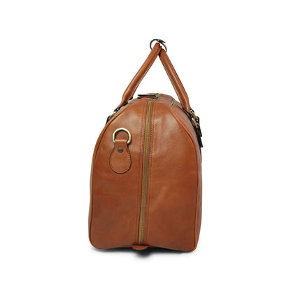 Full Grain Leather Large Travel Bag - Gold