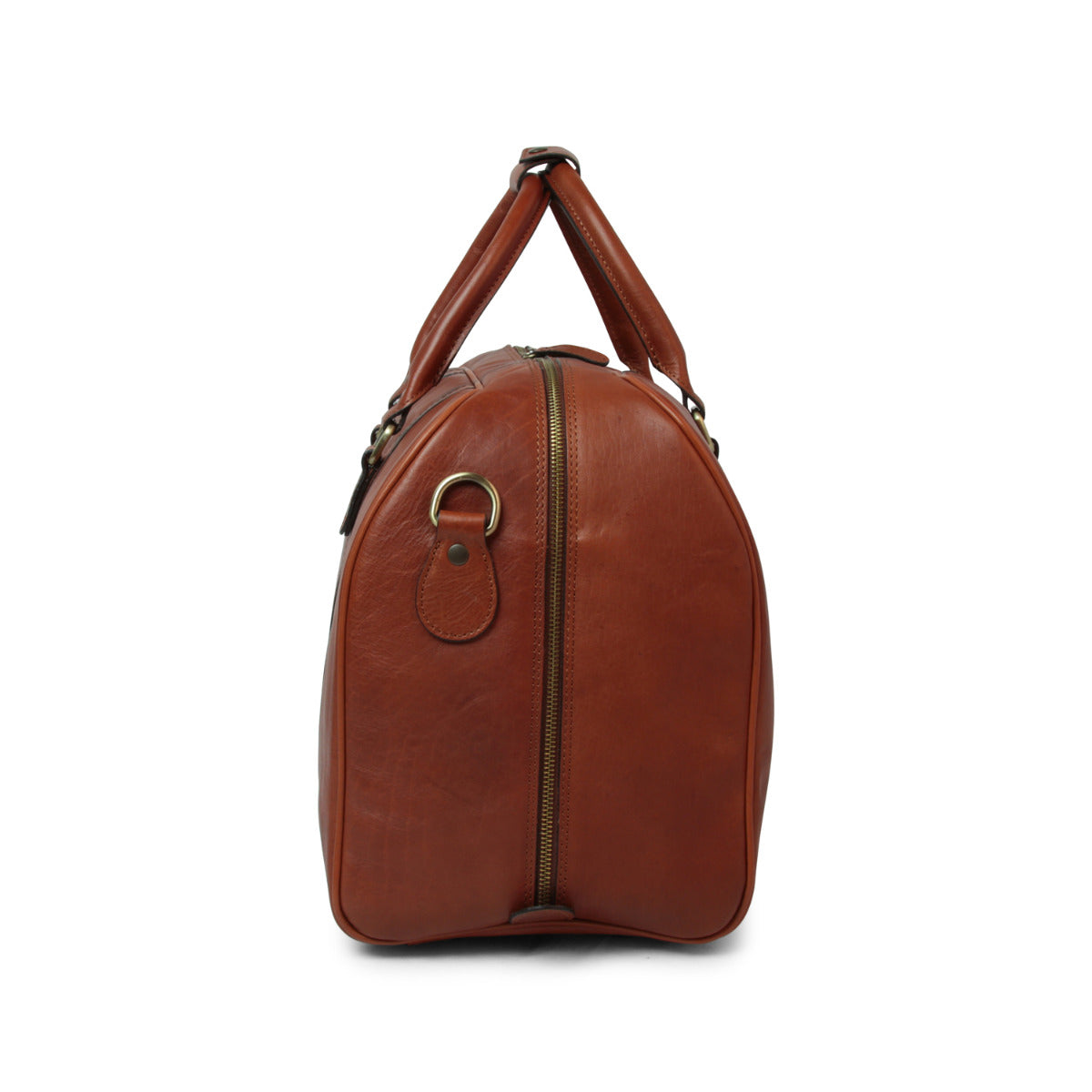 Full Grain Leather Large Travel Bag - Brown *