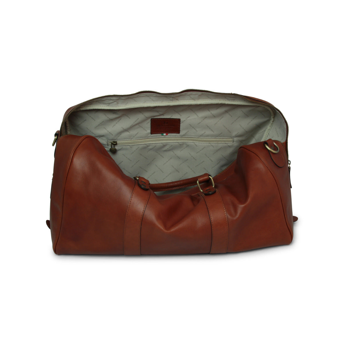 Full Grain Leather Large Travel Bag - Brown *
