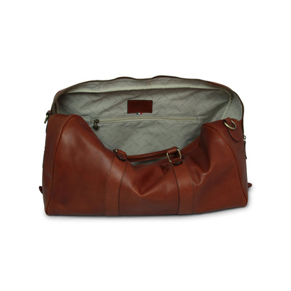 Full Grain Leather Large Travel Bag - Brown *