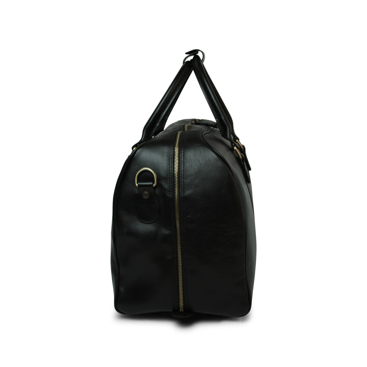 Full Grain Leather Large Travel Bag - Black