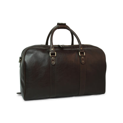 Full Grain Leather Large Travel Bag - Dark Brown