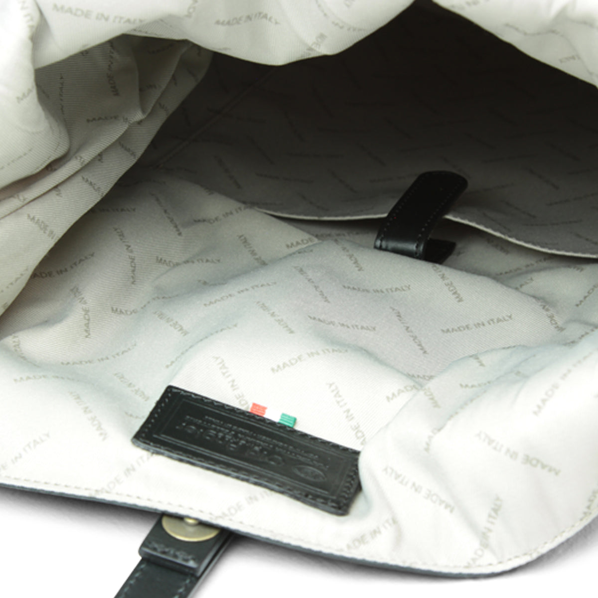 Full Grain Leather Back Pack - Black