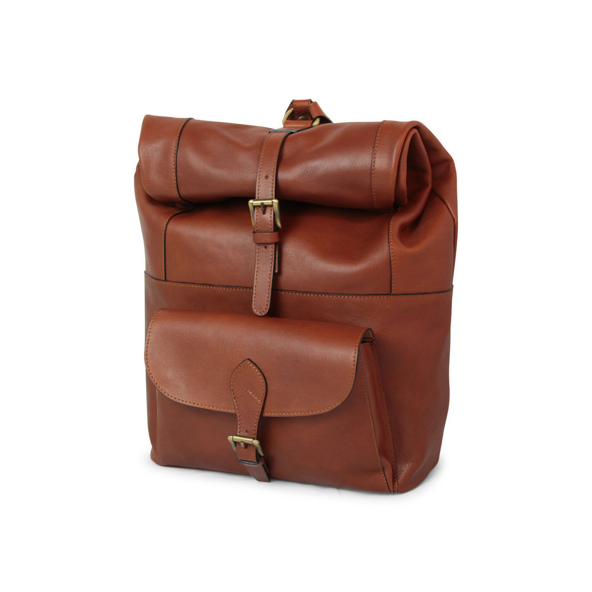 Full Grain Leather Backpack - Brown