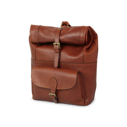 Full Grain Leather Backpack - Brown
