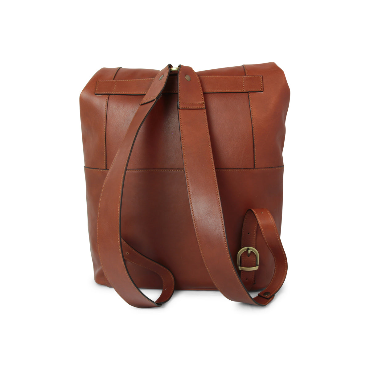 Full Grain Leather Backpack - Brown