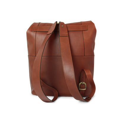 Full Grain Leather Backpack - Brown