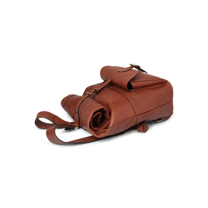Full Grain Leather Backpack - Brown