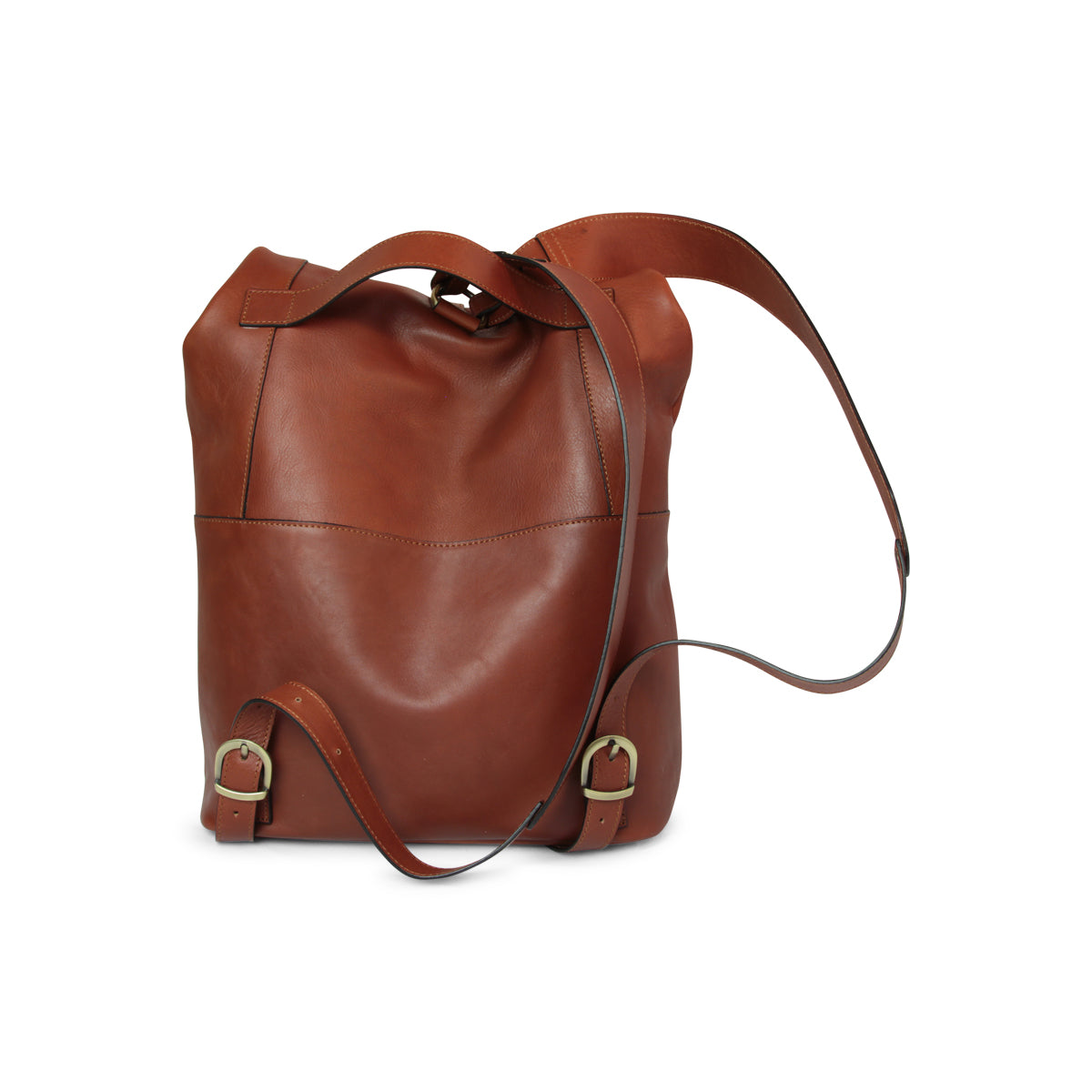 Full Grain Leather Backpack - Brown