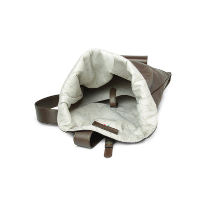 Full Grain Leather Back Pack - Dark Brown