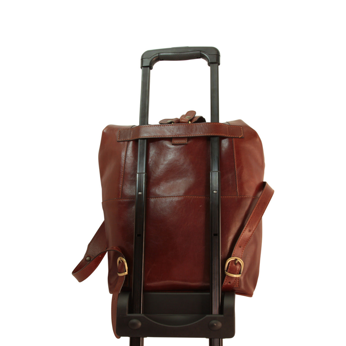 Full Grain Leather Backpack - Brown 4151