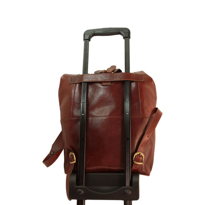 Full Grain Leather Backpack - Brown 4151